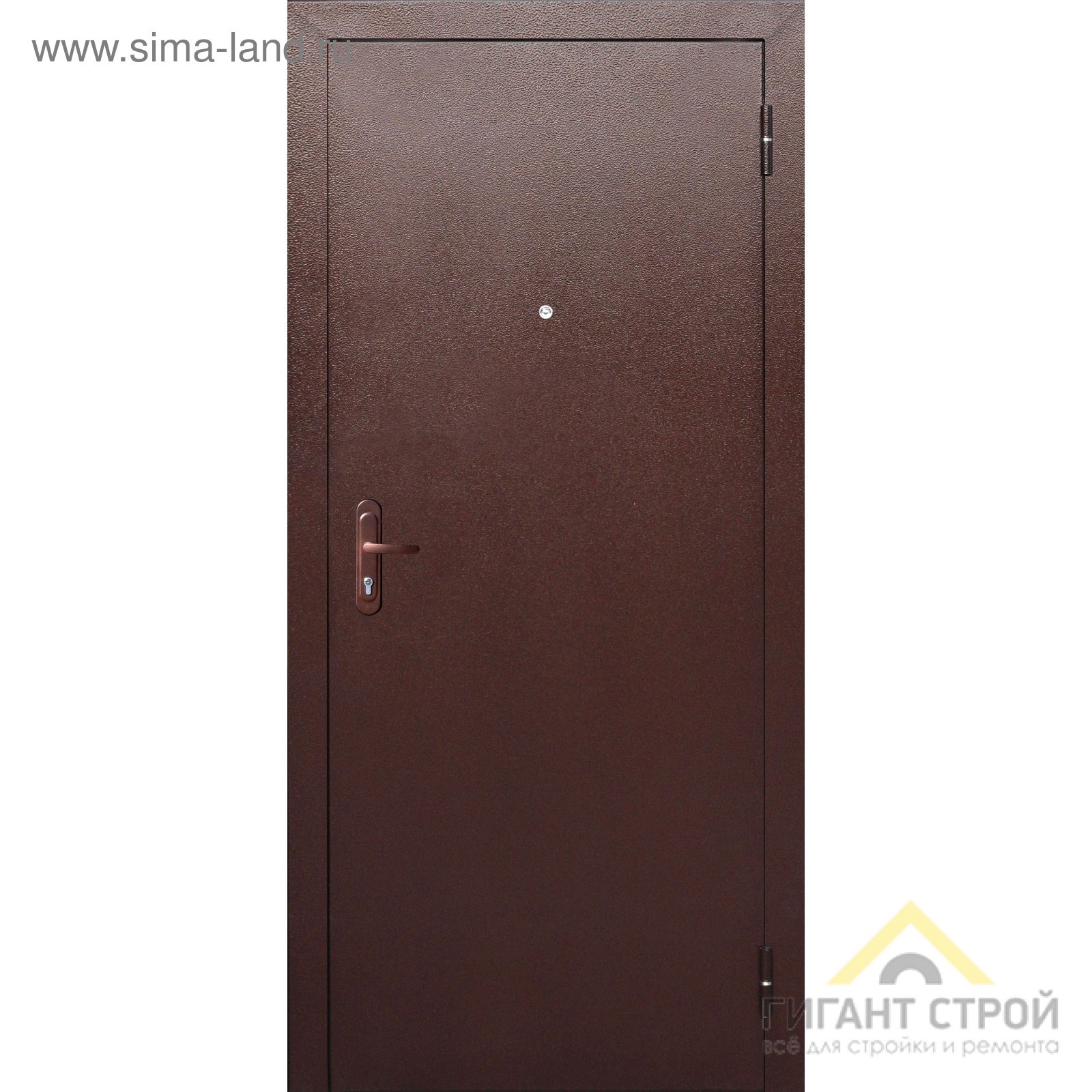 Дверь мет. 4,5см Прораб/Стройгост антик медь мет/мет 2050*860*52мм правая RO-PIPE 1