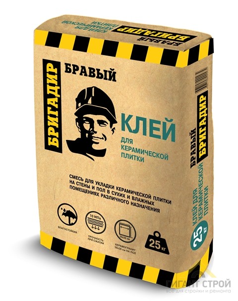 Клей для плитки Бравый Бригадир 25 кг С0 (48)
